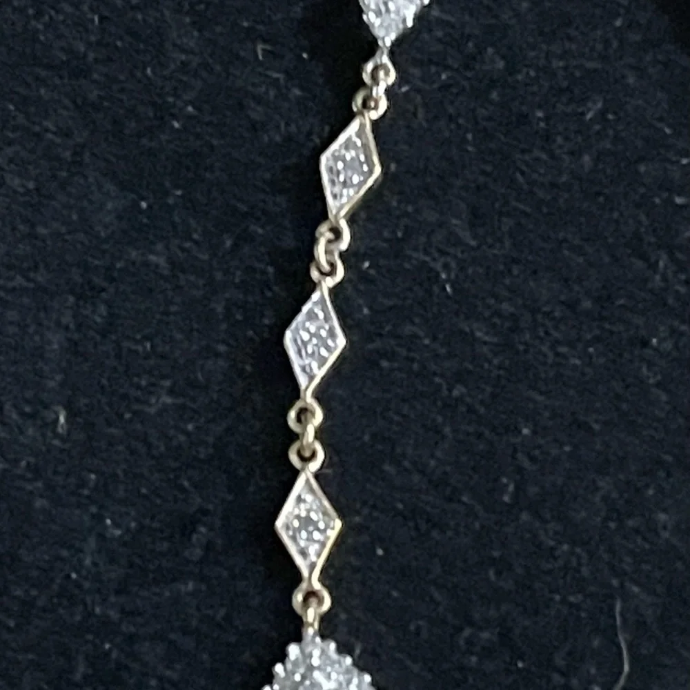 Beautiful Solid 10K YELLOW GOLD 1cttw LONG DIAMOND PENDANT NOT SCRAP. - Picture 3 of 11